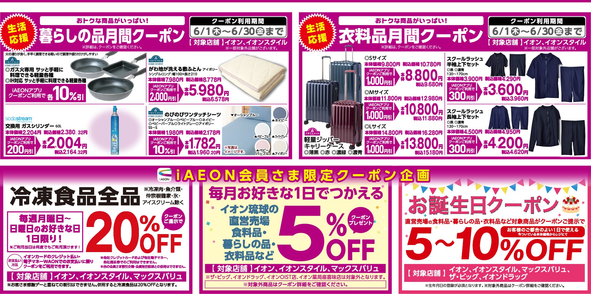 住居・衣料品クーポン