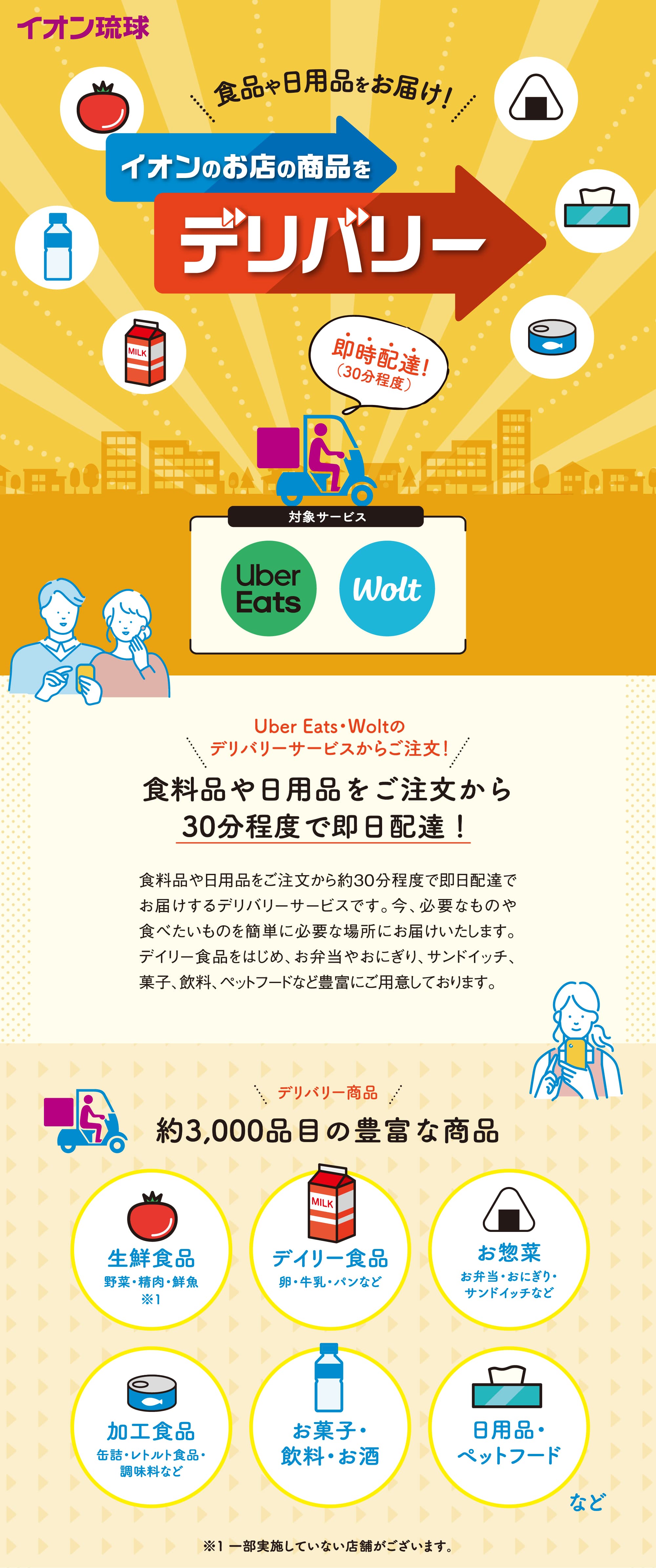 食品や日用品をお届け！イオンのお店の商品をデリバリー